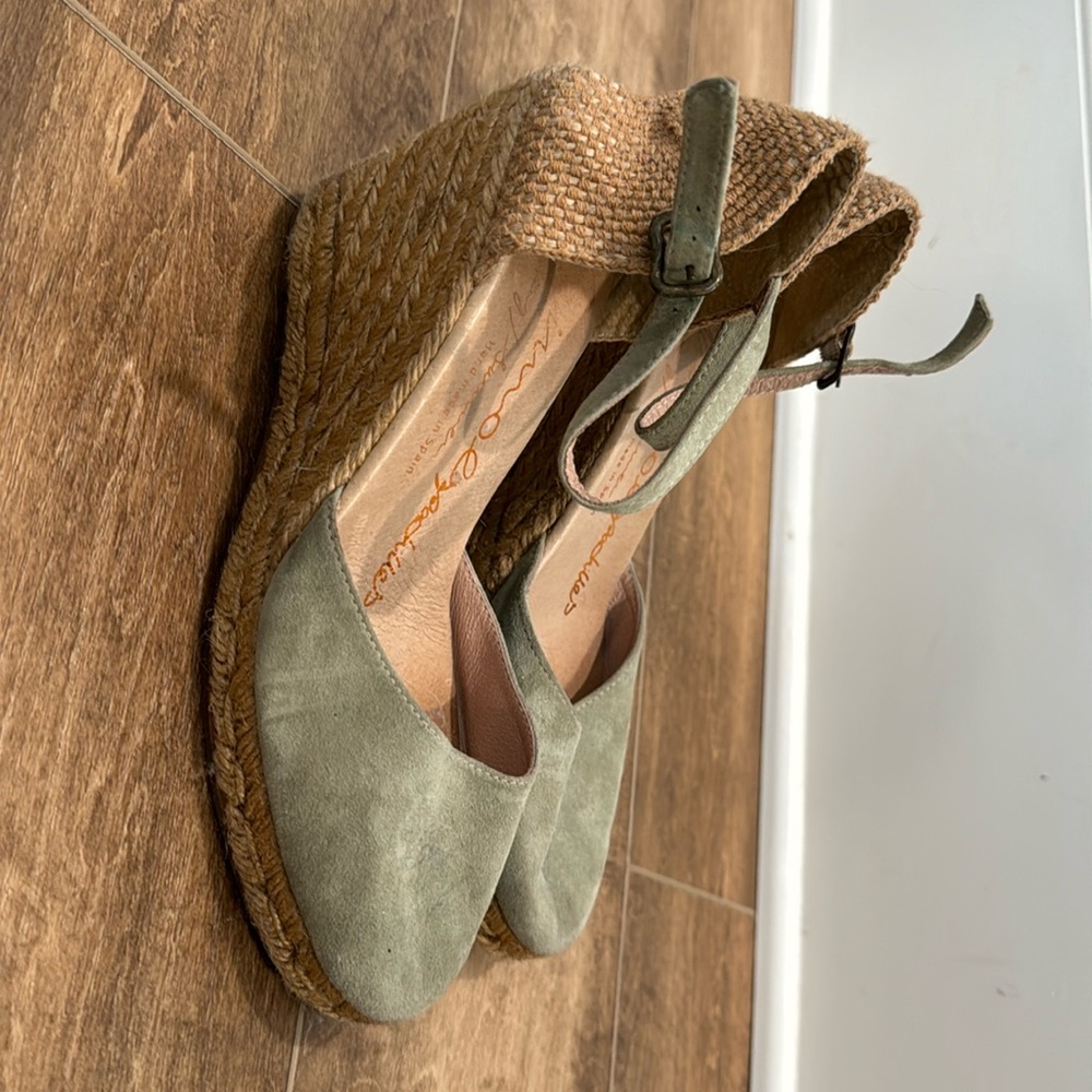 Gaimo Espadrilles Wedge Ankle Heel Strap Handmade In Spain. Size 39 (US8.5)